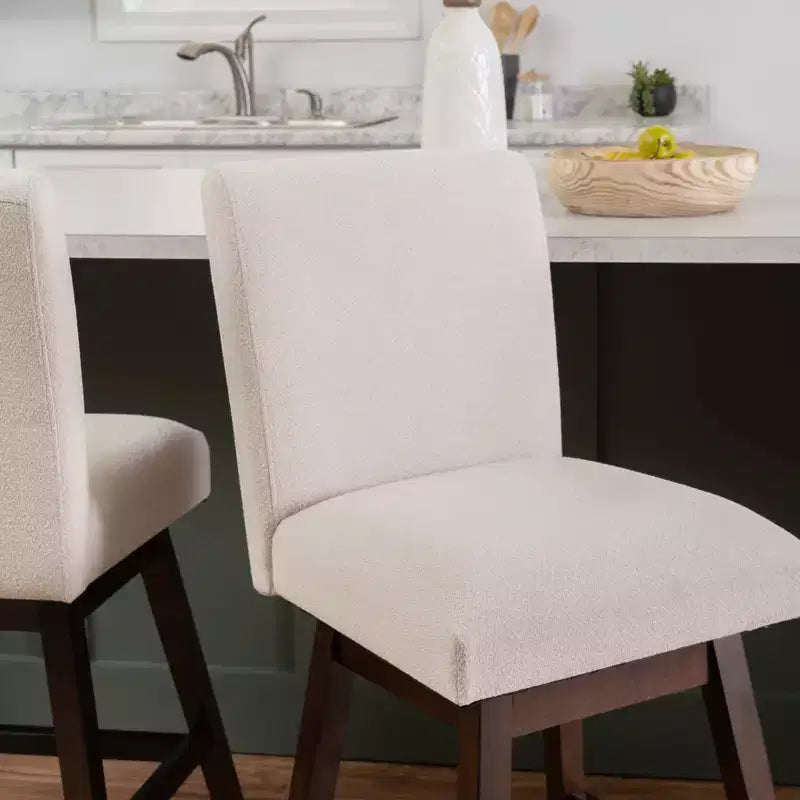 Linon Lot de 2 tabourets de bar Cyrus pivotants hauteur comptoir Naturel