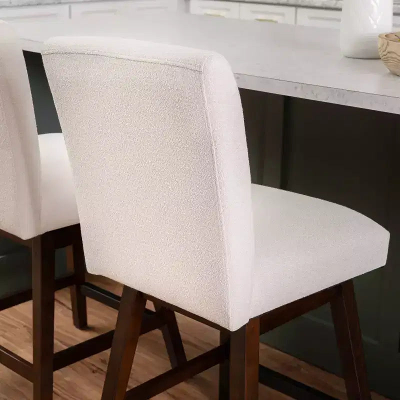 Linon Lot de 2 tabourets de bar Cyrus pivotants hauteur comptoir Naturel