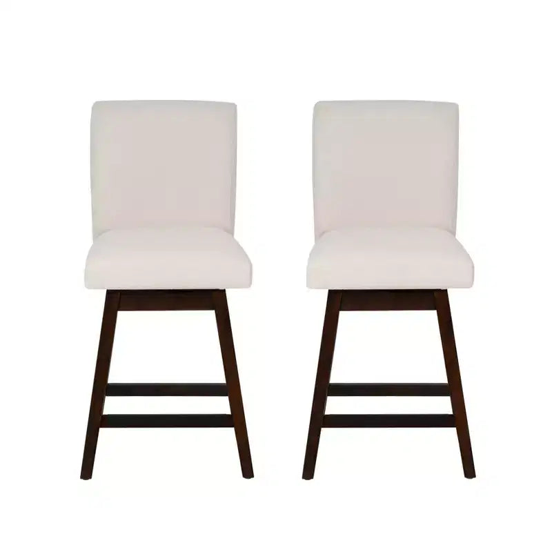 Linon Lot de 2 tabourets de bar Cyrus pivotants hauteur comptoir Naturel