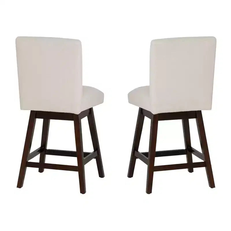 Linon Lot de 2 tabourets de bar Cyrus pivotants hauteur comptoir Naturel
