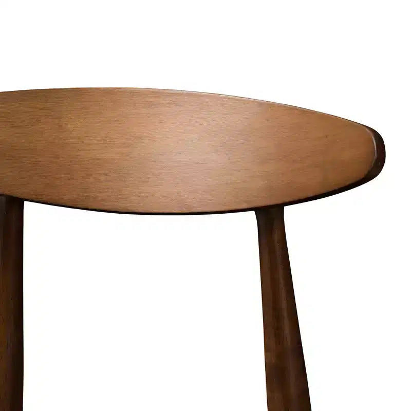 Lot de 2 tabourets de bar Flora en bois de noyer de style Mid-Century Modern - Baxton Studio : similicuir, dossier incurvé, hauteur fixe