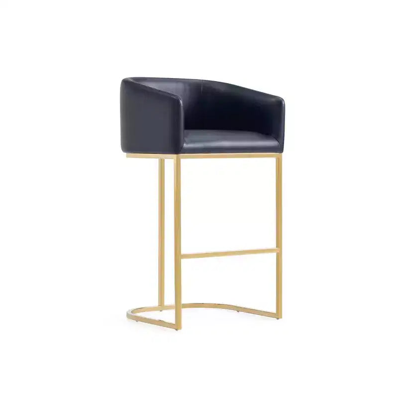 Tabouret de bar Manhattan Comfort Louvre Noir/Or Titane