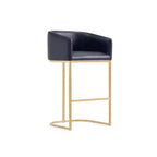 Tabouret de bar Manhattan Comfort Louvre Noir/Or Titane