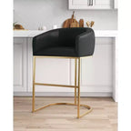 Tabouret de bar Manhattan Comfort Louvre Noir/Or Titane
