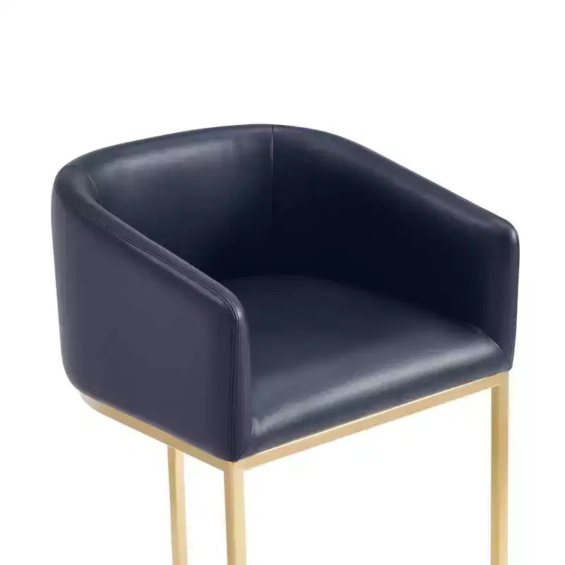 Tabouret de bar Manhattan Comfort Louvre Noir/Or Titane