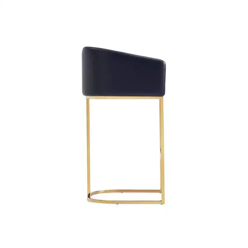 Tabouret de bar Manhattan Comfort Louvre Noir/Or Titane