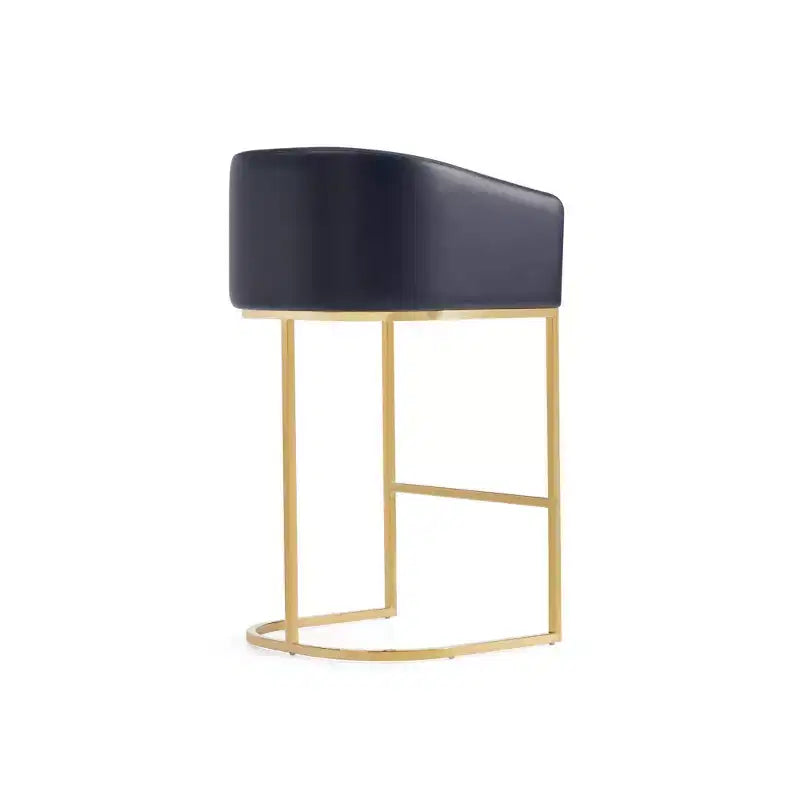 Tabouret de bar Manhattan Comfort Louvre Noir/Or Titane