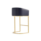 Tabouret de bar Manhattan Comfort Louvre Noir/Or Titane