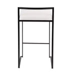 LumiSource Ensemble de 3 tabourets de bar Fuji hauteur comptoir Métal noir/PU blanc