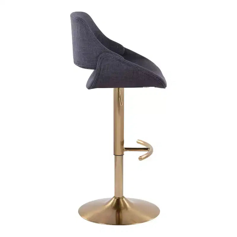 LumiSource Lot de 2 tabourets de bar réglables Fabrico Tissu or/anthracite