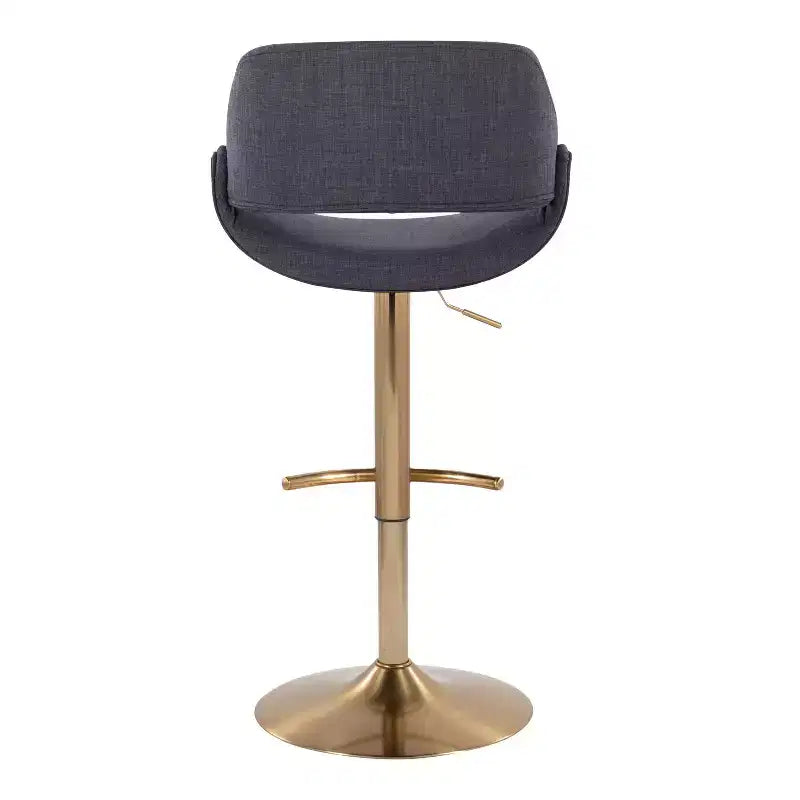 LumiSource Lot de 2 tabourets de bar réglables Fabrico Tissu or/anthracite