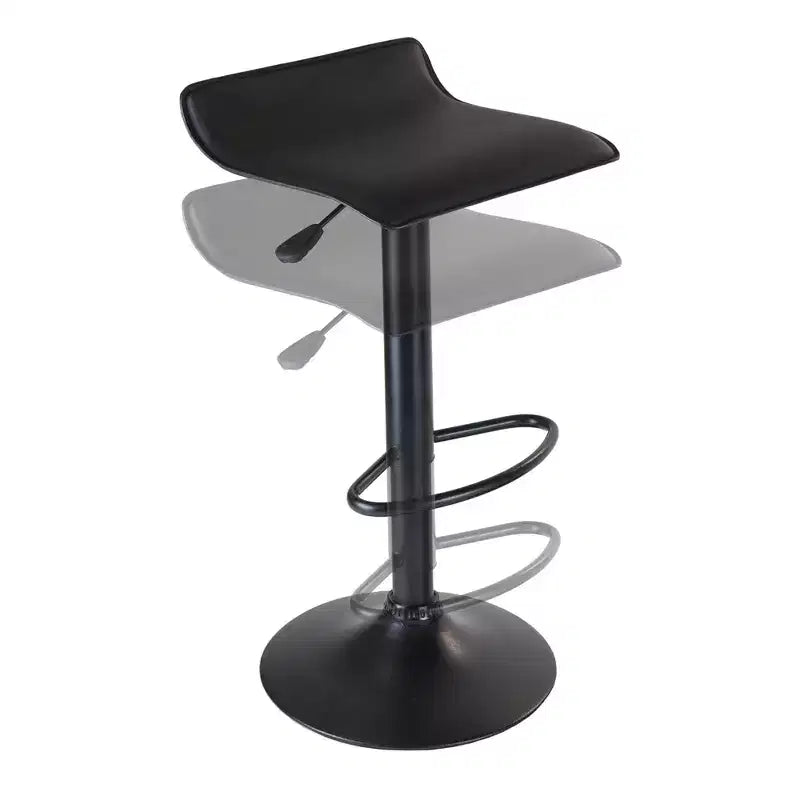 Lot de 2 tabourets réglables pivotants Obsidian Air Lift noirs - Winsome : Similicuir, cadre en métal, hauteur réglable de 56 à 76 cm