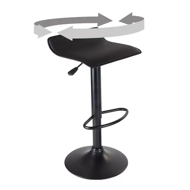 Lot de 2 tabourets réglables pivotants Obsidian Air Lift noirs - Winsome : Similicuir, cadre en métal, hauteur réglable de 56 à 76 cm