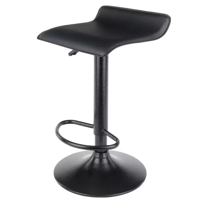 Lot de 2 tabourets réglables pivotants Obsidian Air Lift noirs - Winsome : Similicuir, cadre en métal, hauteur réglable de 56 à 76 cm