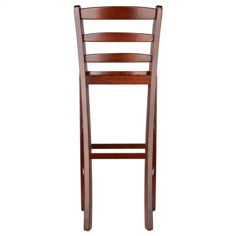 Lot de 2 tabourets de bar à dossier échelle 30" en bois dur/noyer - Winsome