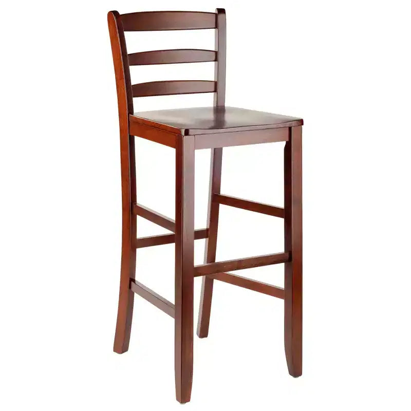 Lot de 2 tabourets de bar à dossier échelle 30" en bois dur/noyer - Winsome