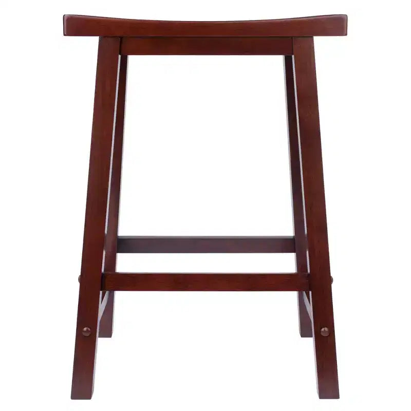Tabouret de bar 24" en bois massif/noyer, modèle Saddle Seat - Winsome