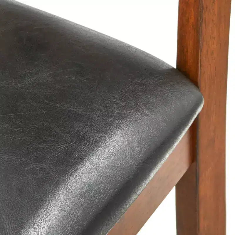 Lot de 2 tabourets de bar Georgetown 61 cm (hauteur de comptoir) Espresso : Bois d'hévéa, Rembourrés, Sans accoudoirs