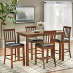 Lot de 2 tabourets de bar Georgetown 61 cm (hauteur de comptoir) Espresso : Bois d'hévéa, Rembourrés, Sans accoudoirs