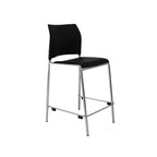 Tabouret de bar hauteur comptoir en vinyle peluche noir collection Jody Hampden Furnishings