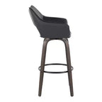 LumiSource Lot de 2 tabourets de bar Mustang Bois foncé/PU noir/Métal noir