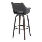 LumiSource Lot de 2 tabourets de bar Mustang Bois foncé/PU noir/Métal noir