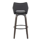 LumiSource Lot de 2 tabourets de bar Mustang Bois foncé/PU noir/Métal noir