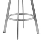 Tabouret de bar Sandringham 30 po hauteur comptoir avec similicuir gris et acier inoxydable brossé - Armen Living