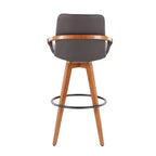 Tabouret de bar Cosmo en noyer/bambou marron avec assise en PU à hauteur de comptoir LumiSource