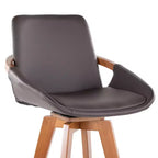 Tabouret de bar Cosmo en noyer/bambou marron avec assise en PU à hauteur de comptoir LumiSource