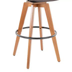 Tabouret de bar Cosmo en noyer/bambou marron avec assise en PU à hauteur de comptoir LumiSource