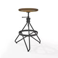 Kalen Adjustable Height Swivel Barstool Brown/Matte Black - Crosley: Steel Frame, Industrial Farmhouse Style, Footrest