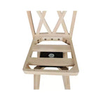 Tabouret de bar de 24 po à double dossier en X, hauteur comptoir, avec pivot et retour automatique, non fini - International Concepts : Cadre en bois massif
