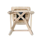 Tabouret de bar de 24 po à double dossier en X, hauteur comptoir, avec pivot et retour automatique, non fini - International Concepts : Cadre en bois massif