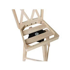 Tabouret de bar de 24 po à double dossier en X, hauteur comptoir, avec pivot et retour automatique, non fini - International Concepts : Cadre en bois massif