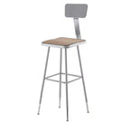 Lot de 2 tabourets de bar carrés réglables en acier de 81 à 99 cm avec dossier - Hampden Furnishings : assise Masonite, capacité de 136 kg