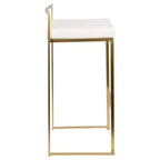 Lot de 2 tabourets de bar contemporains Fuji 80 cm Blanc - LumiSource : Rembourrés, empilables, cadre métallique