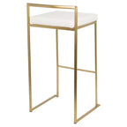 Lot de 2 tabourets de bar contemporains Fuji 80 cm Blanc - LumiSource : Rembourrés, empilables, cadre métallique