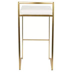 Lot de 2 tabourets de bar contemporains Fuji 80 cm Blanc - LumiSource : Rembourrés, empilables, cadre métallique