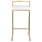 Lot de 2 tabourets de bar contemporains Fuji 80 cm Blanc - LumiSource : Rembourrés, empilables, cadre métallique