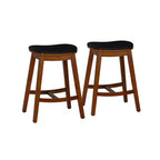 Linon Set of 2 Brynn Upholstered Counter Height Barstools Brown