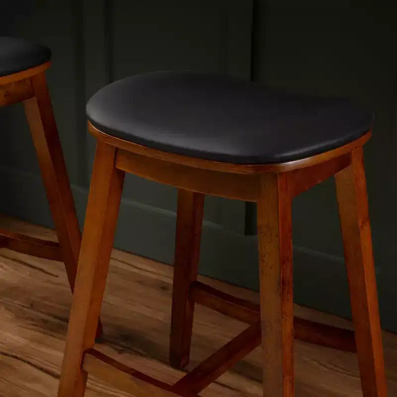 Linon Lot de 2 tabourets de bar rembourrés Brynn Hauteur comptoir Marron