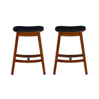 Linon Lot de 2 tabourets de bar rembourrés Brynn Hauteur comptoir Marron