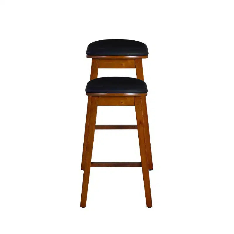 Linon Lot de 2 tabourets de bar rembourrés Brynn Hauteur comptoir Marron