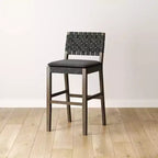 Nathan James Cohen Tabouret de bar en similicuir noir