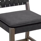 Nathan James Cohen Tabouret de bar en similicuir noir