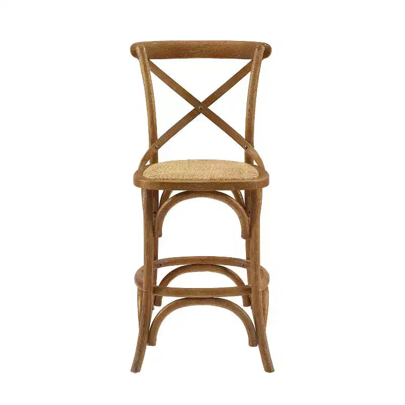 Tabouret de bar hauteur comptoir Roxy Wash Upholstery Gris - Linon : design campagnard français, aucun assemblage requis