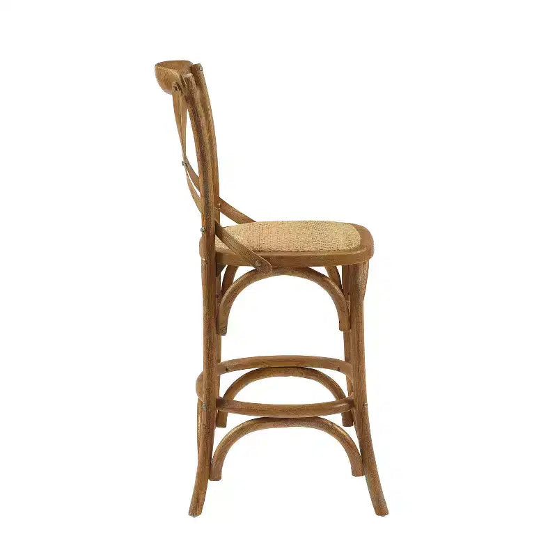 Tabouret de bar hauteur comptoir Roxy Wash Upholstery Gris - Linon : design campagnard français, aucun assemblage requis