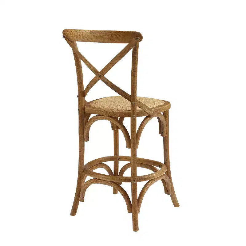Tabouret de bar hauteur comptoir Roxy Wash Upholstery Gris - Linon : design campagnard français, aucun assemblage requis