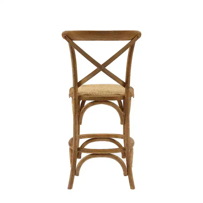 Tabouret de bar hauteur comptoir Roxy Wash Upholstery Gris - Linon : design campagnard français, aucun assemblage requis